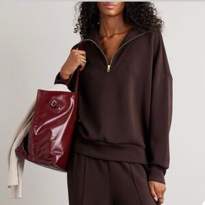 VARLEY Hawley 1/2 Zip DoubleSoft Sweatshirt Sz M Brown